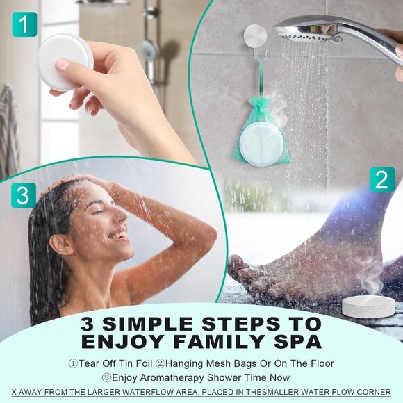 Shower Steamers Aromatherapy, 6-Pack Eucalyptus for Shower Bombs with Mint Organ - Picture 5 of 7